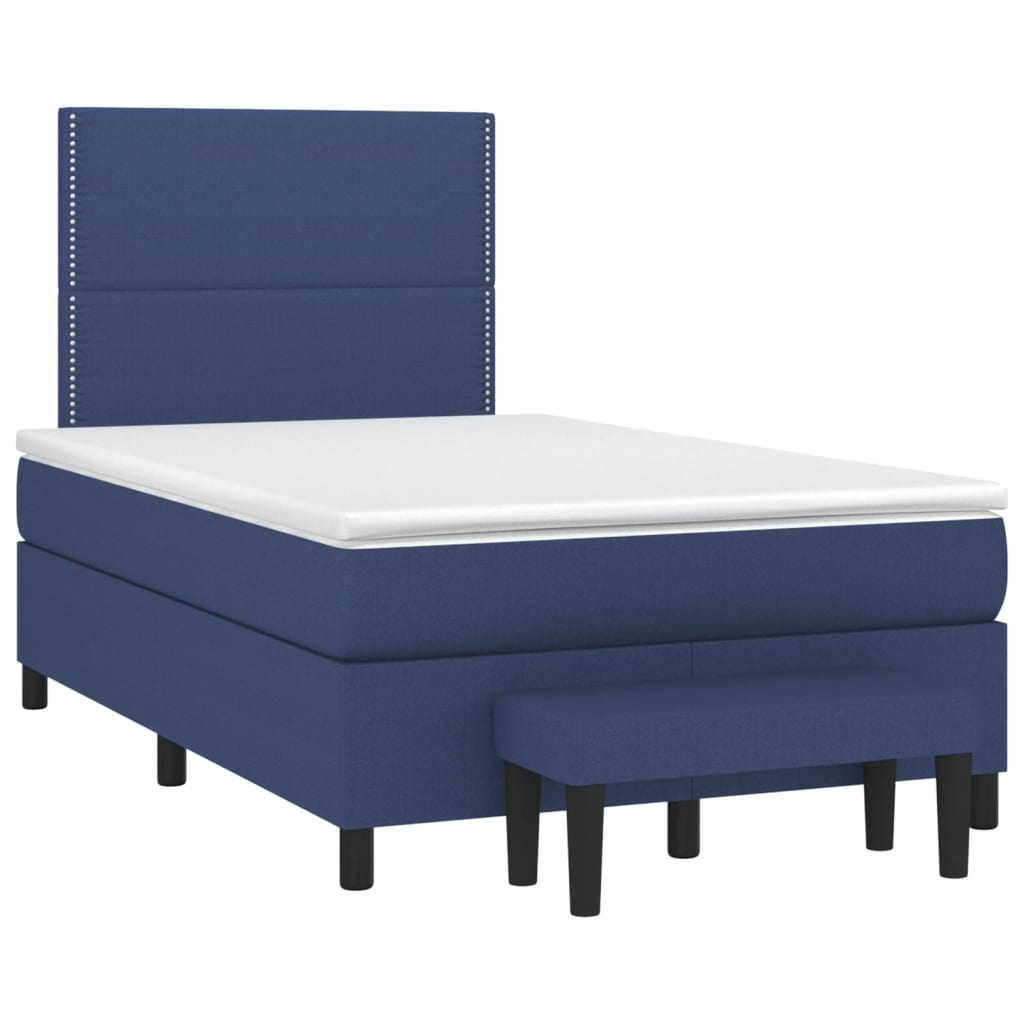 Боксспринг легло с матрак, синьо, 120x200 см, плат