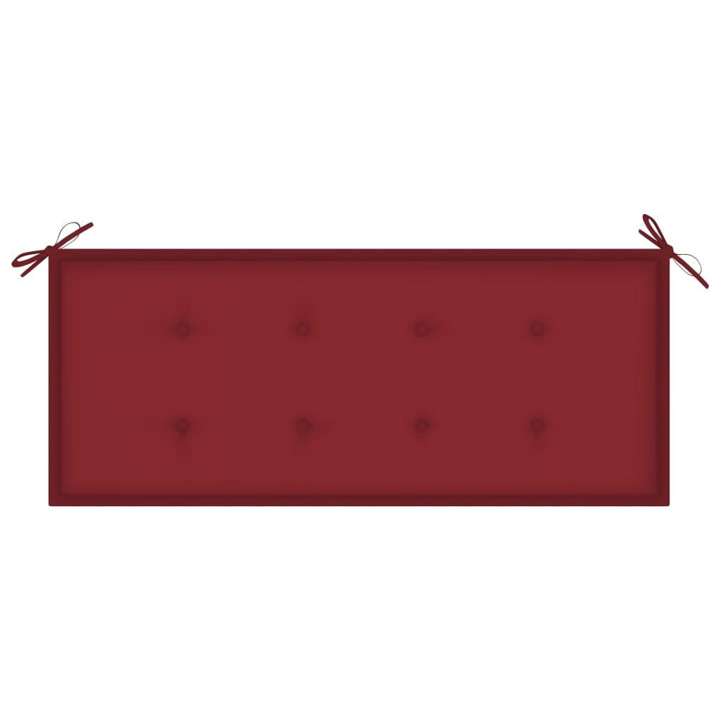 Възглавница за градинска пейка виненочервена 120x50x3 см плат