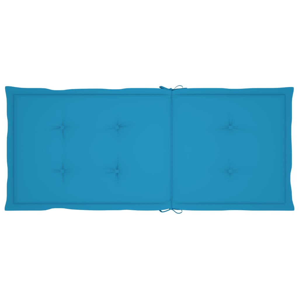 Възглавници за градински столове, 6 бр, сини, 120x50x3 см