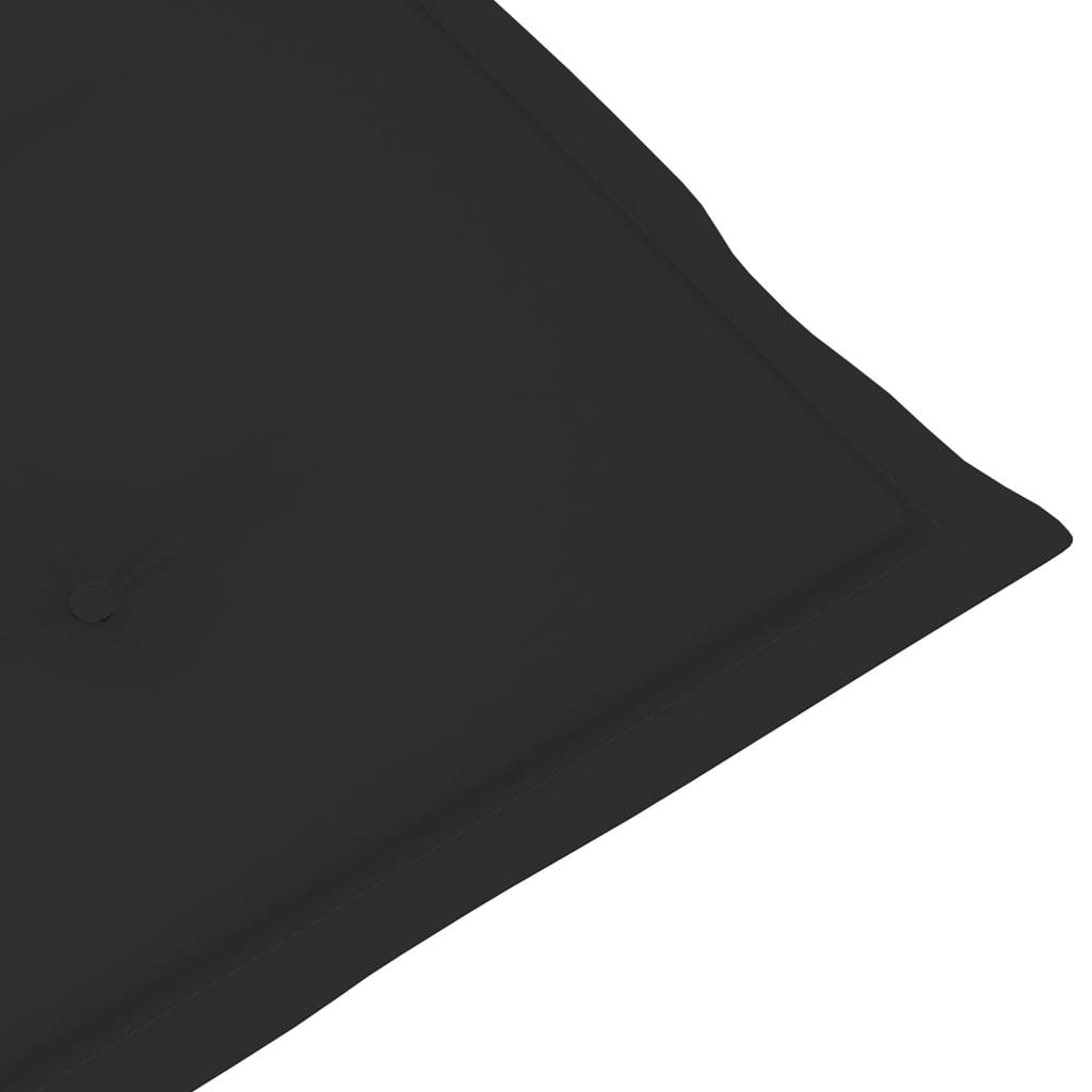 Възглавници за градински столове, 6 бр, черни, 120x50x3 см