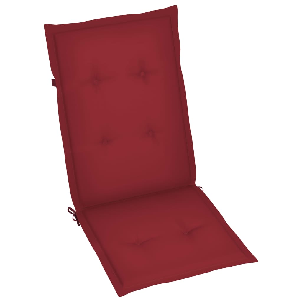 Възглавници за градински столове 4 бр виненочервени 120x50x3 см