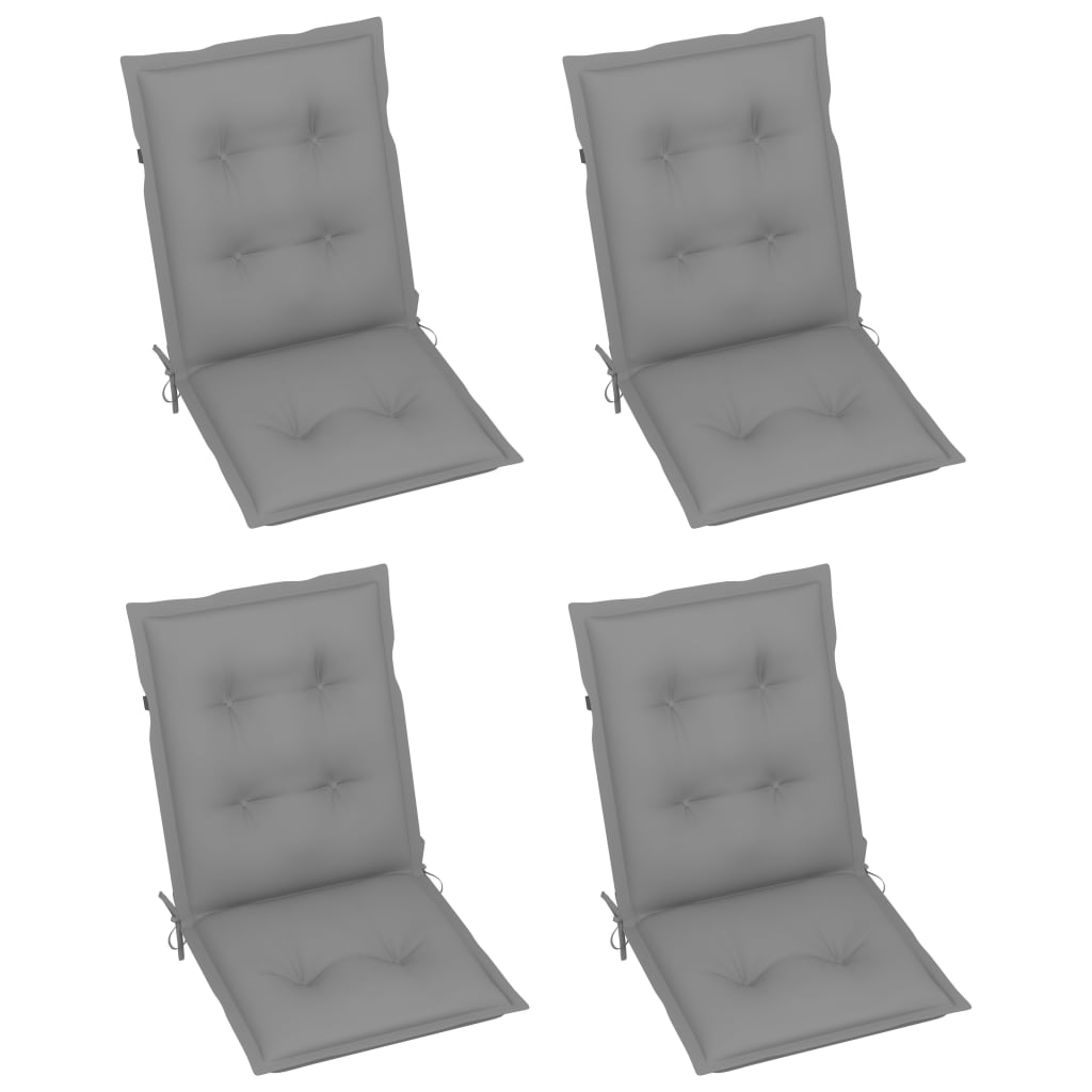 Възглавници за градински столове, 4 бр, сиви, 100x50x7 см