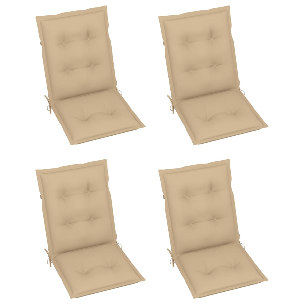 Възглавници за градински столове, 4 бр, бежови, 100x50x7 см