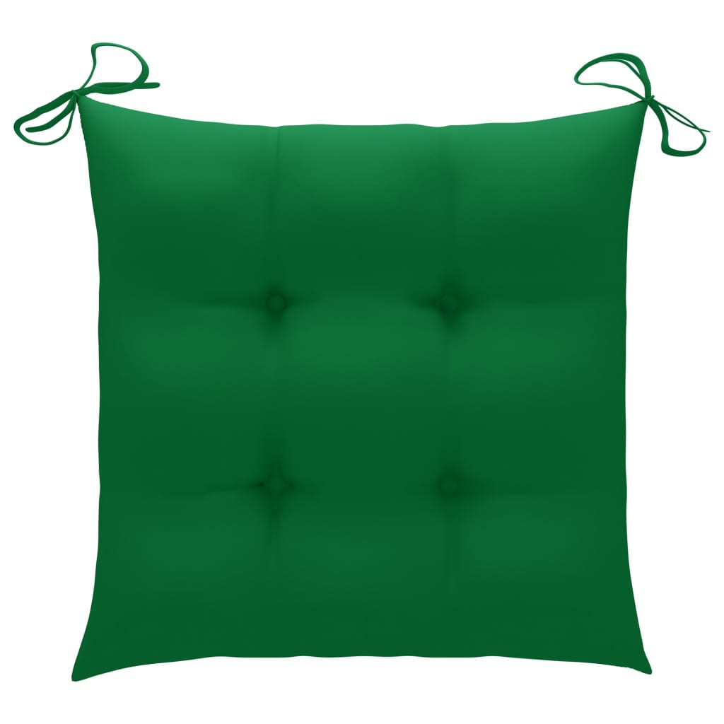 Възглавници за градински столове 6 бр зелени 40x40x7 см плат