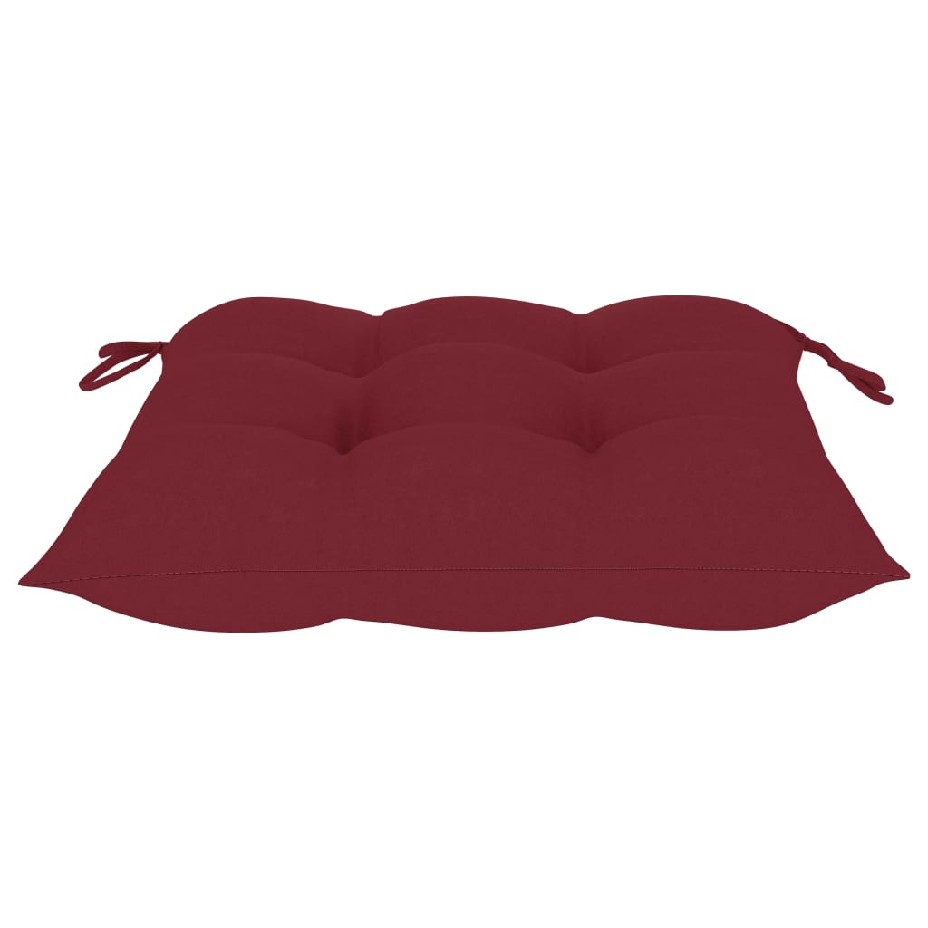 Възглавници за столове 6 бр виненочервени 40x40x7 см плат