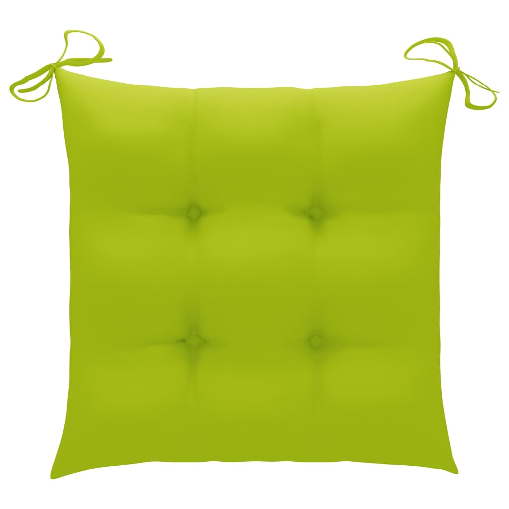 Възглавници за столове 6 бр яркозелени 40x40x7 см плат