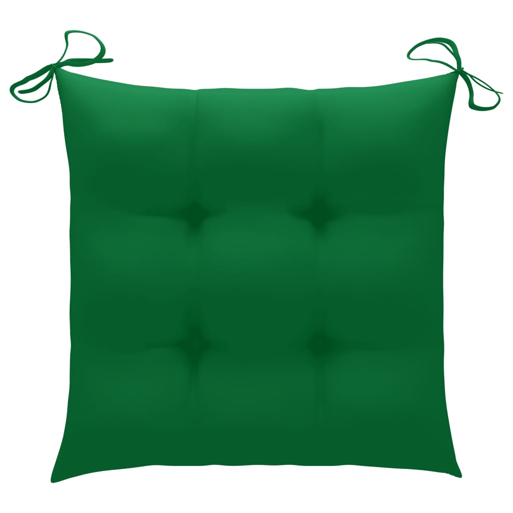 Възглавници за градински столове 6 бр зелени 50x50x7 см плат