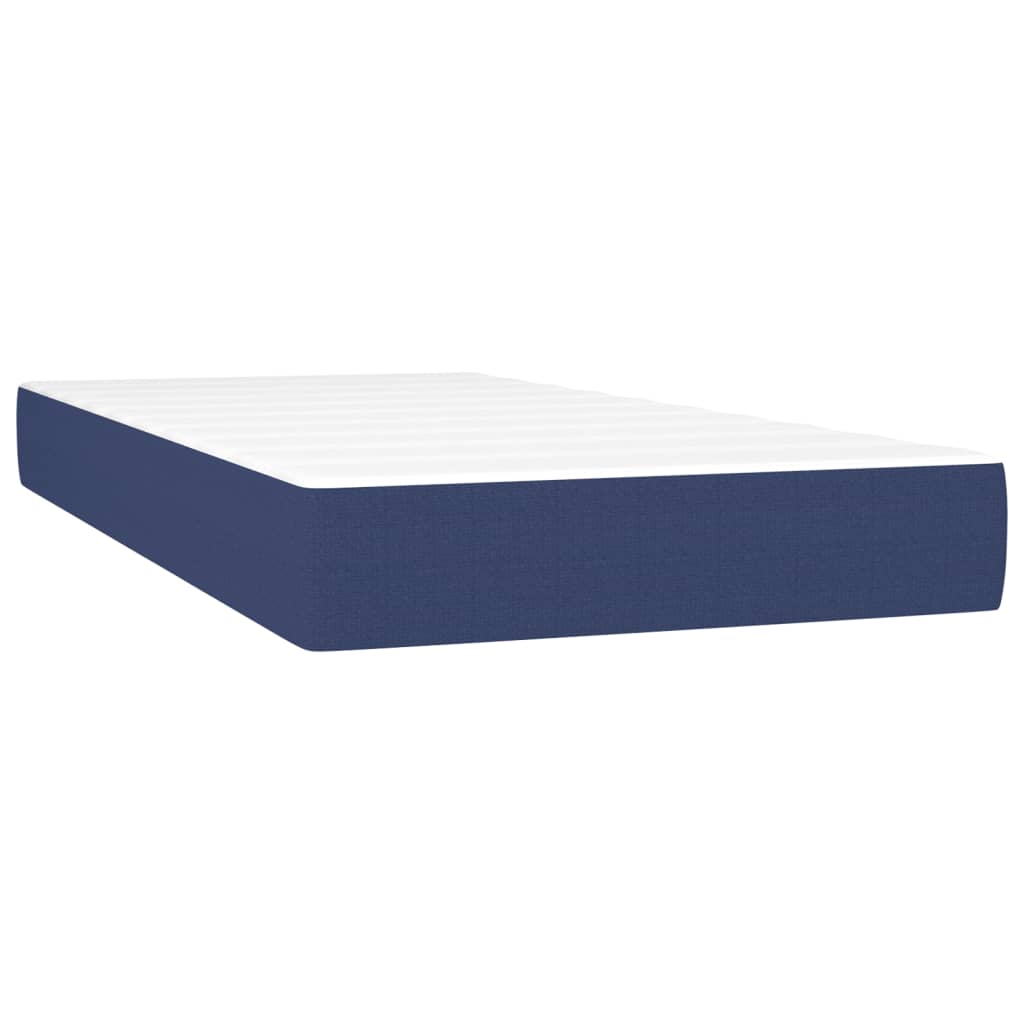 Боксспринг легло с матрак, синьо, 200x200 см, плат