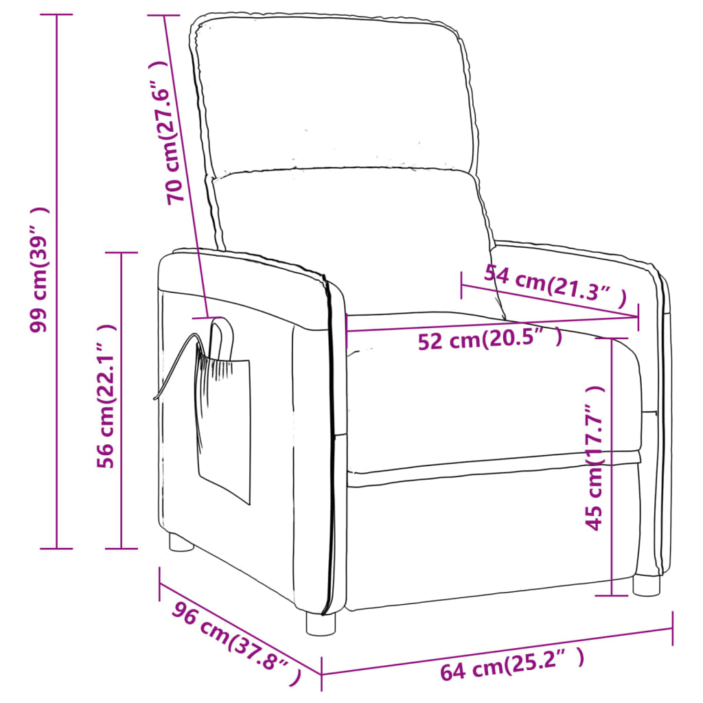 Изправящ стол, кремав, микрофибърна тъкан