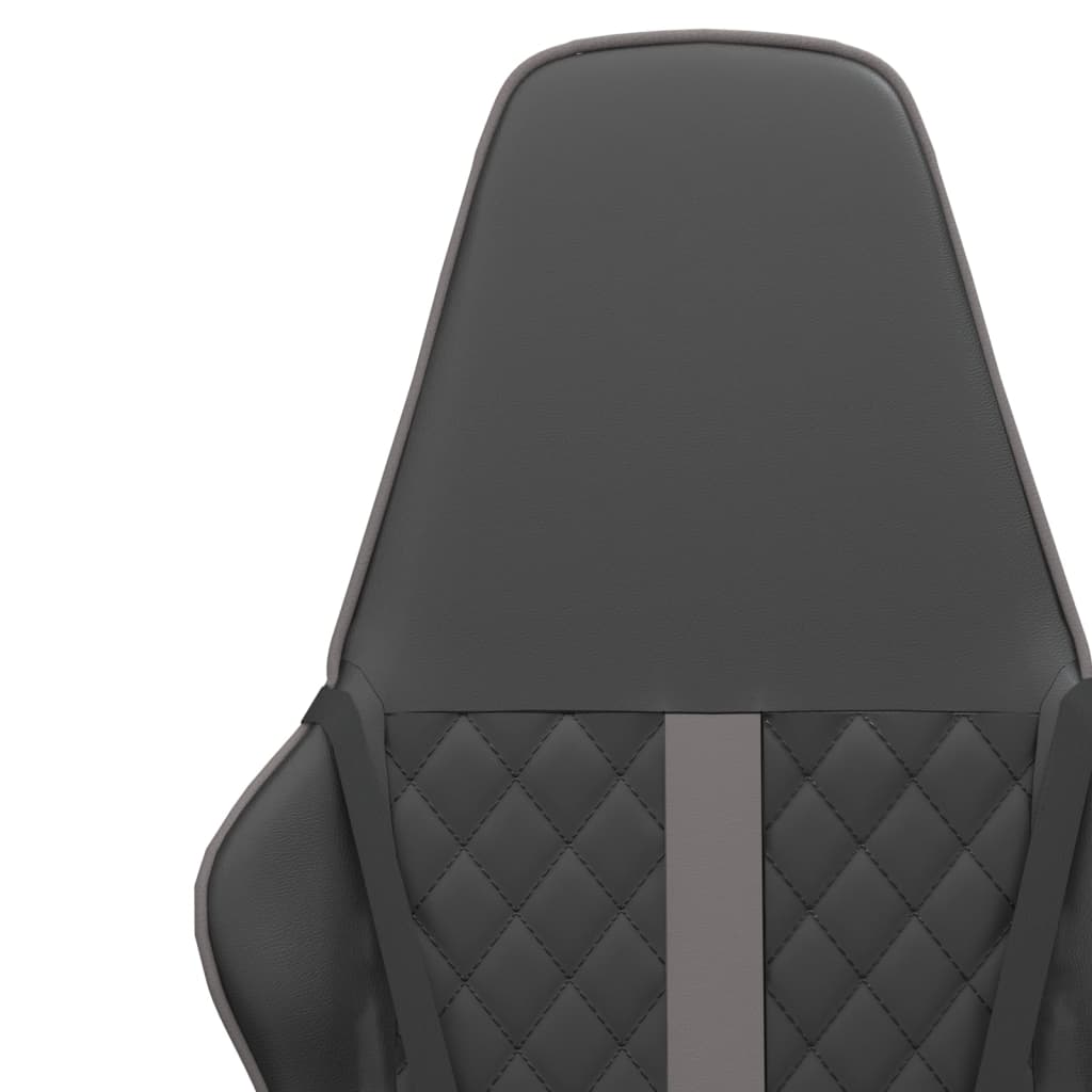 Гейминг стол, черно и сиво, изкуствена кожа