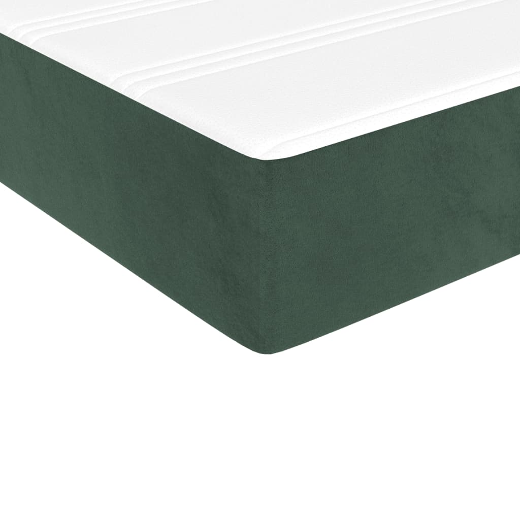 Боксспринг легло с матрак, тъмнозелена, 90x190 см, кадифе