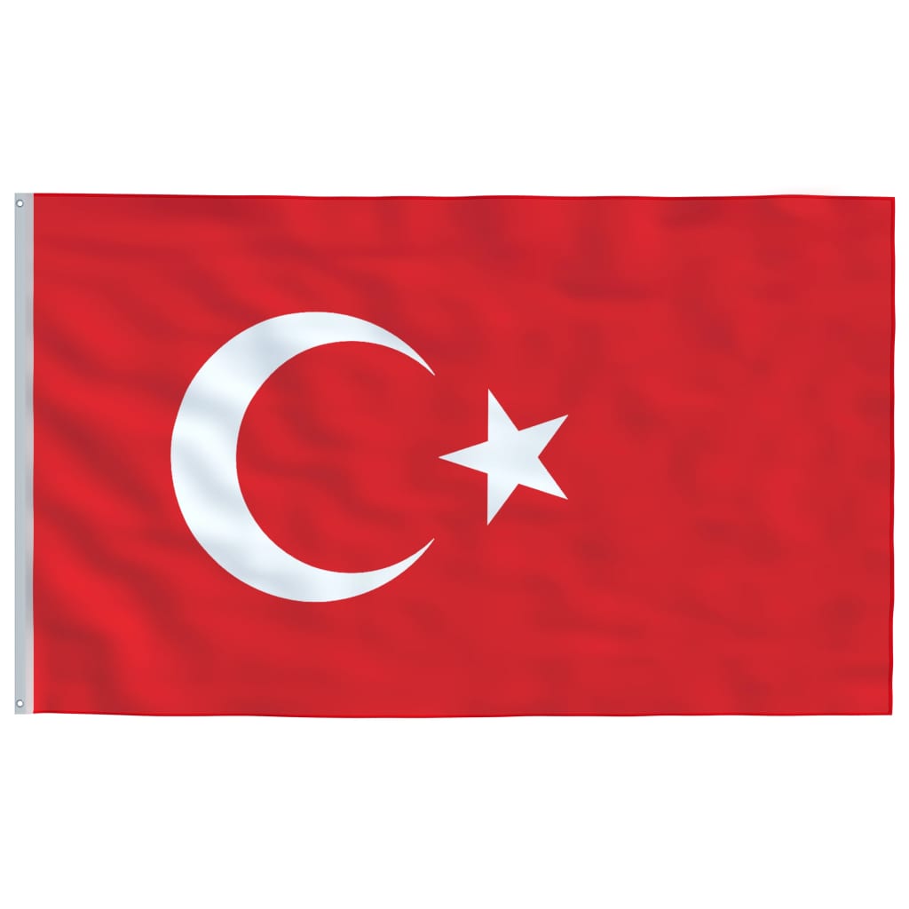 Флаг на Турция и стълб, 6,23 м, алуминий