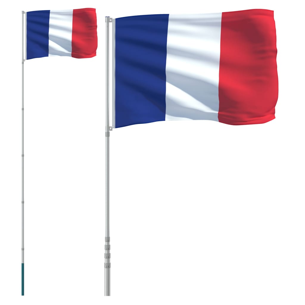 Флаг на Франция и стълб 5,55 м алуминий