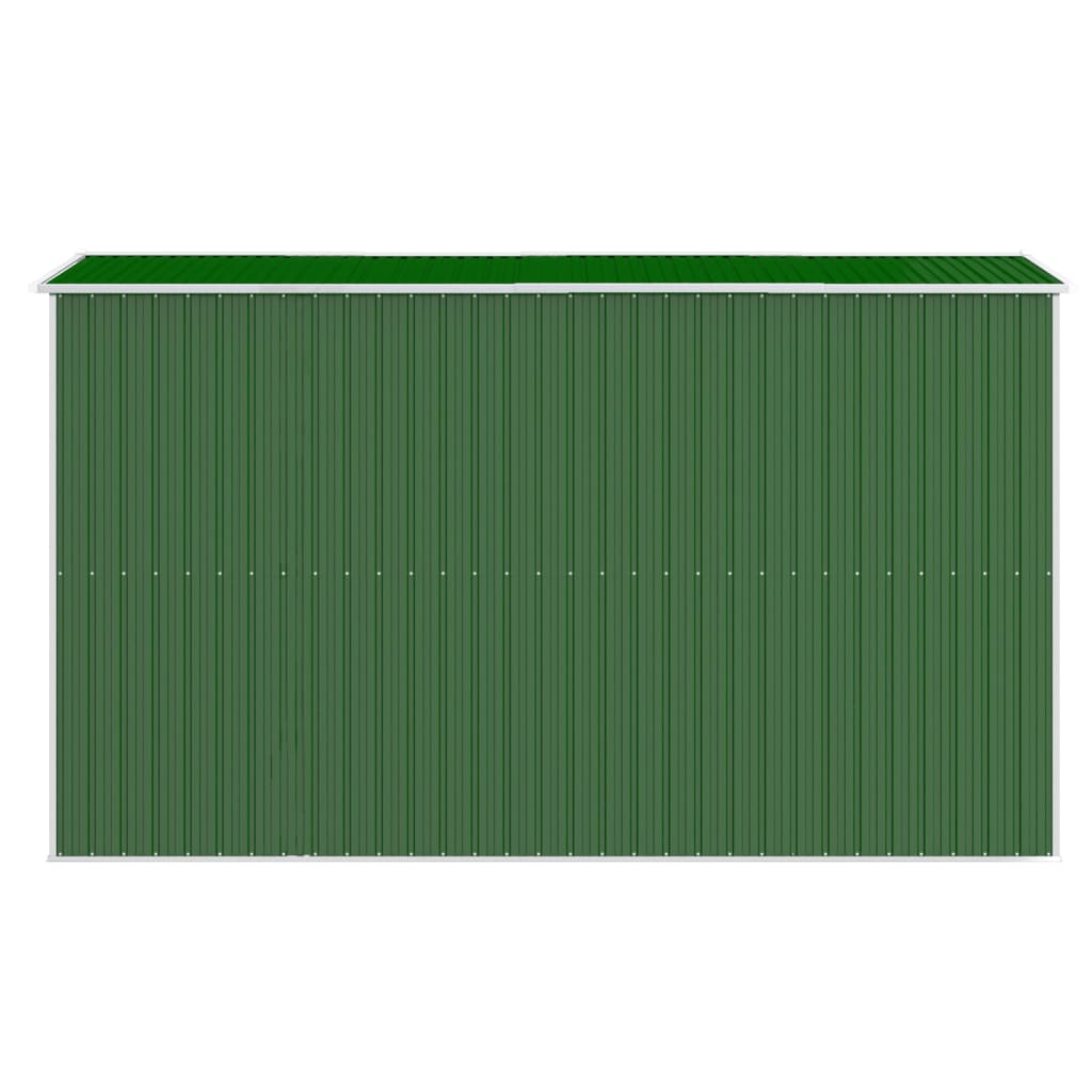 Градинска барака зелена 192x357x223 см поцинкована стомана