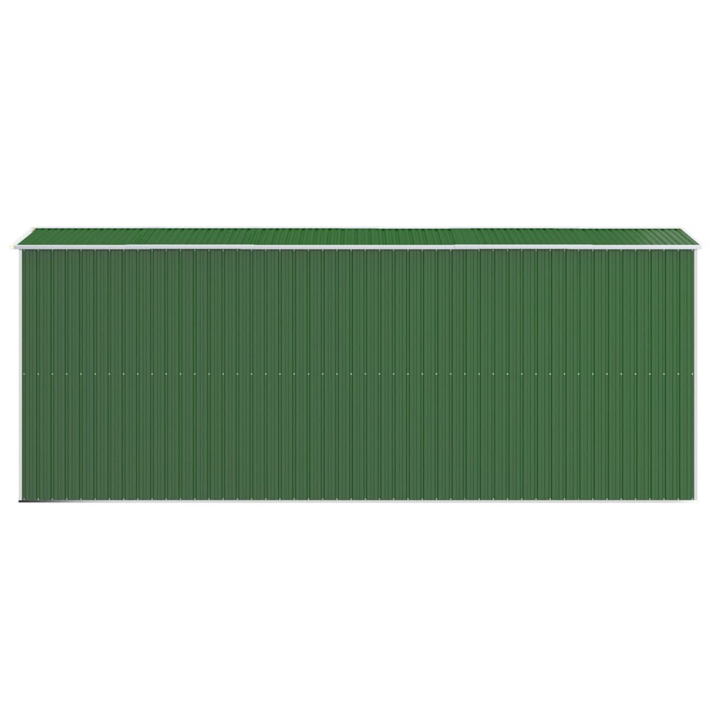 Градинска барака зелена 192x523x223 см поцинкована стомана
