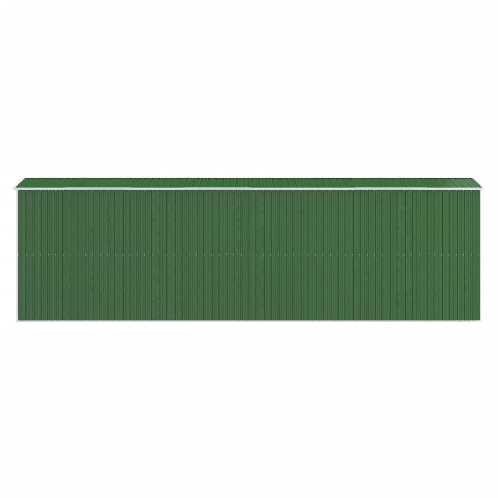 Градинска барака зелена 192x689x223 см поцинкована стомана