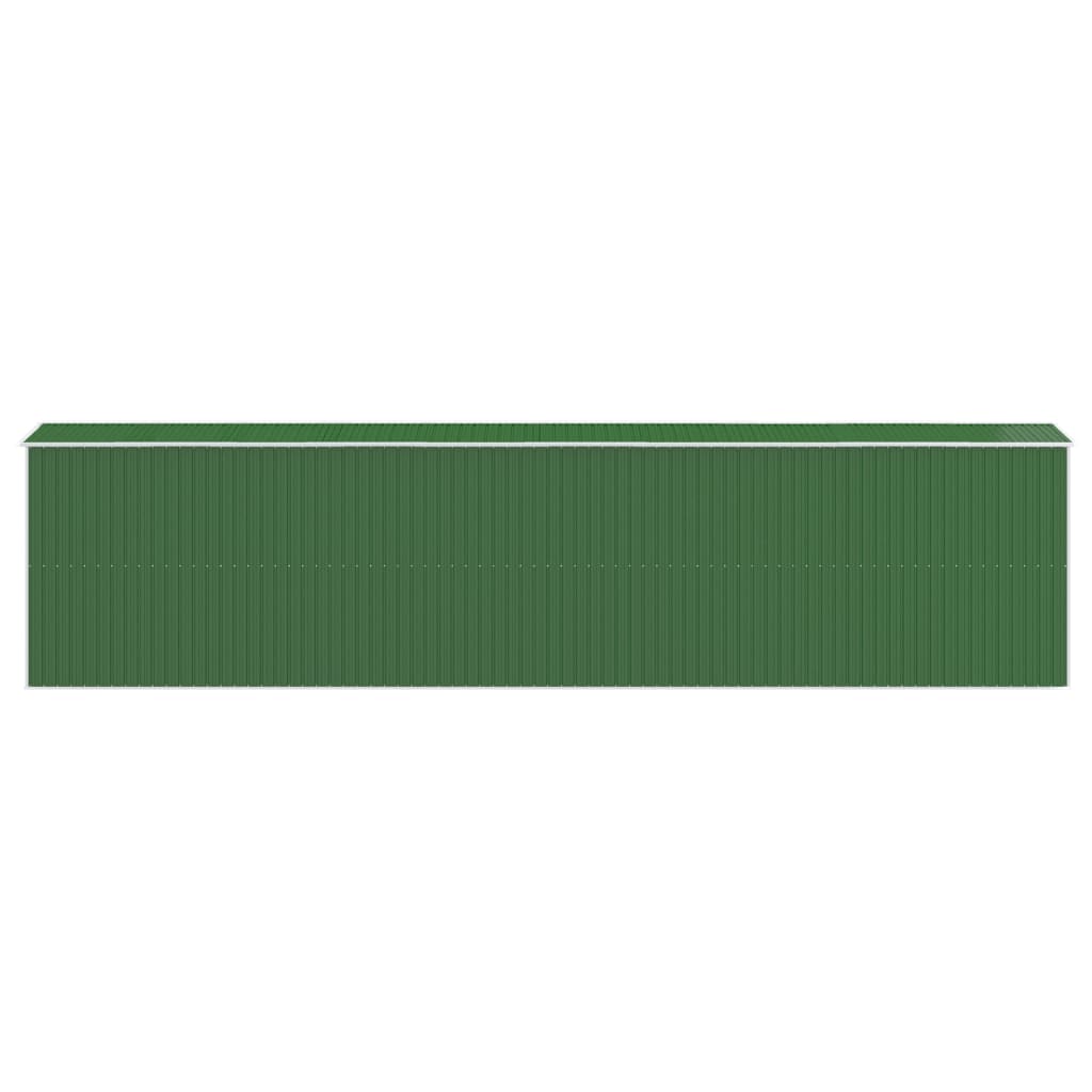 Градинска барака зелена 192x855x223 см поцинкована стомана