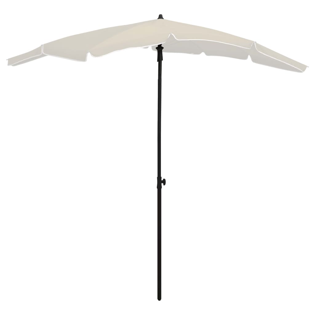 Градински чадър с прът, 200x130 см, пясъчен