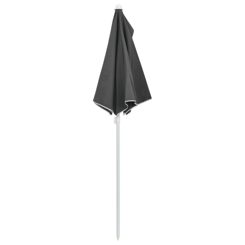 Градински полукръгъл чадър с прът 180x90 см антрацит