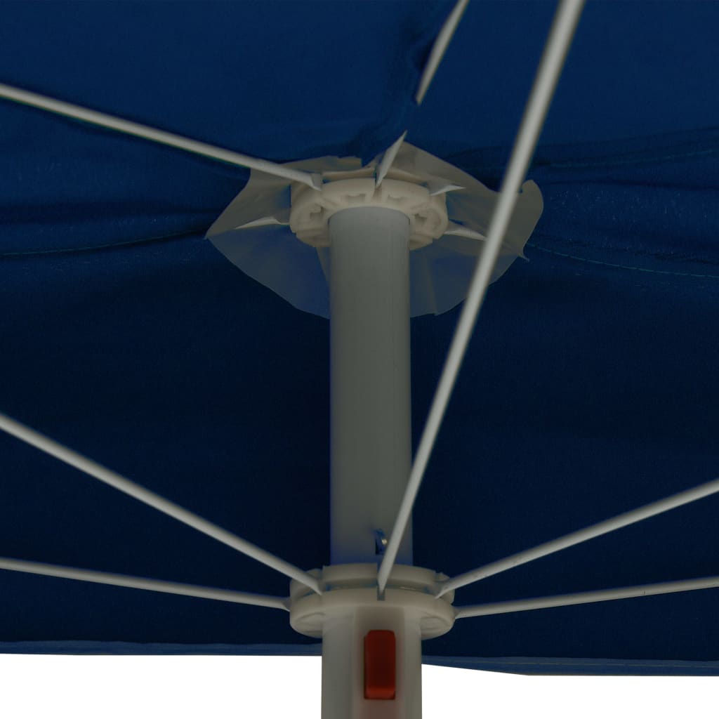 Градински полукръгъл чадър с прът 180x90 см лазурносин