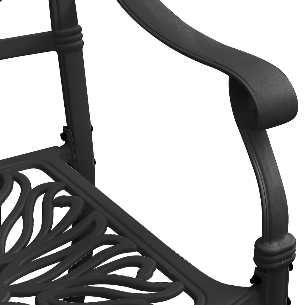 Градински столове, 2 бр, лят алуминий, черни