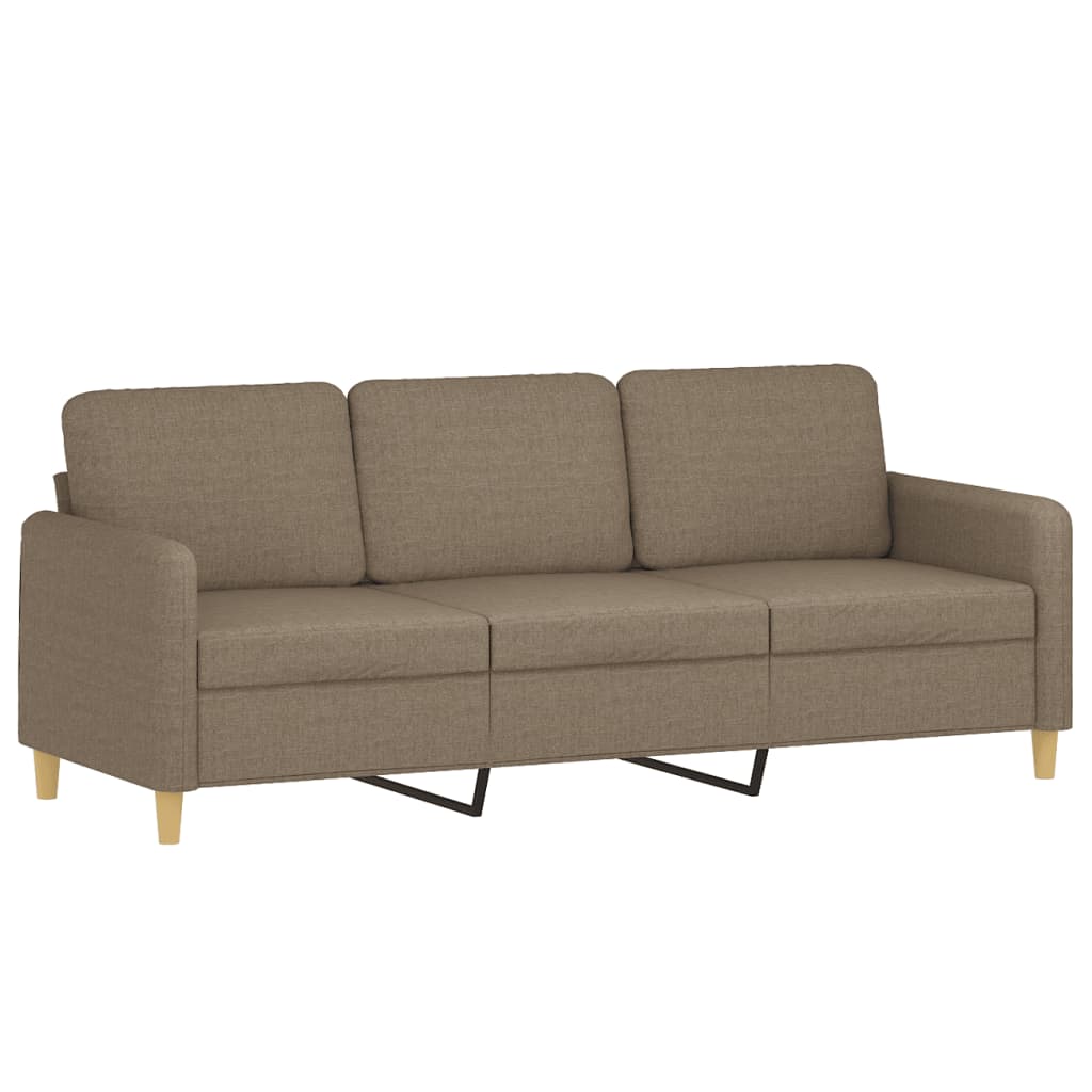 3-местен диван с табуретка, таупе, 180 см, текстил