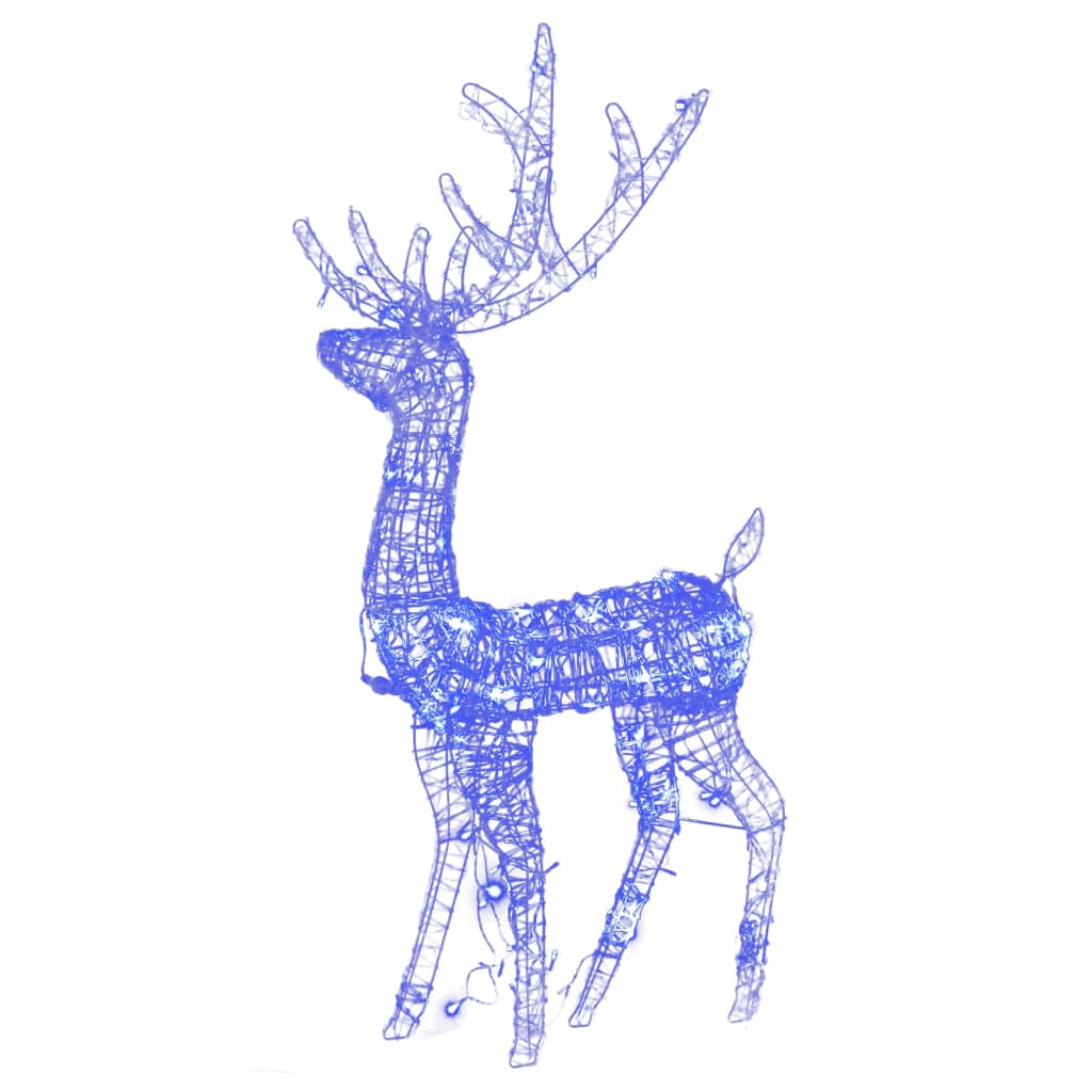 Коледна украса северни елени, акрил, 2 бр, 120 см, сини