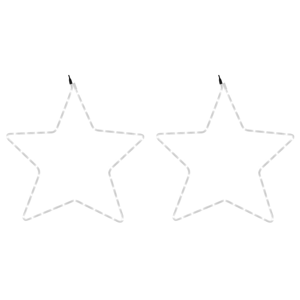 Коледни фигури звезди с 48 светодиода 2 бр топло бяло 56 см