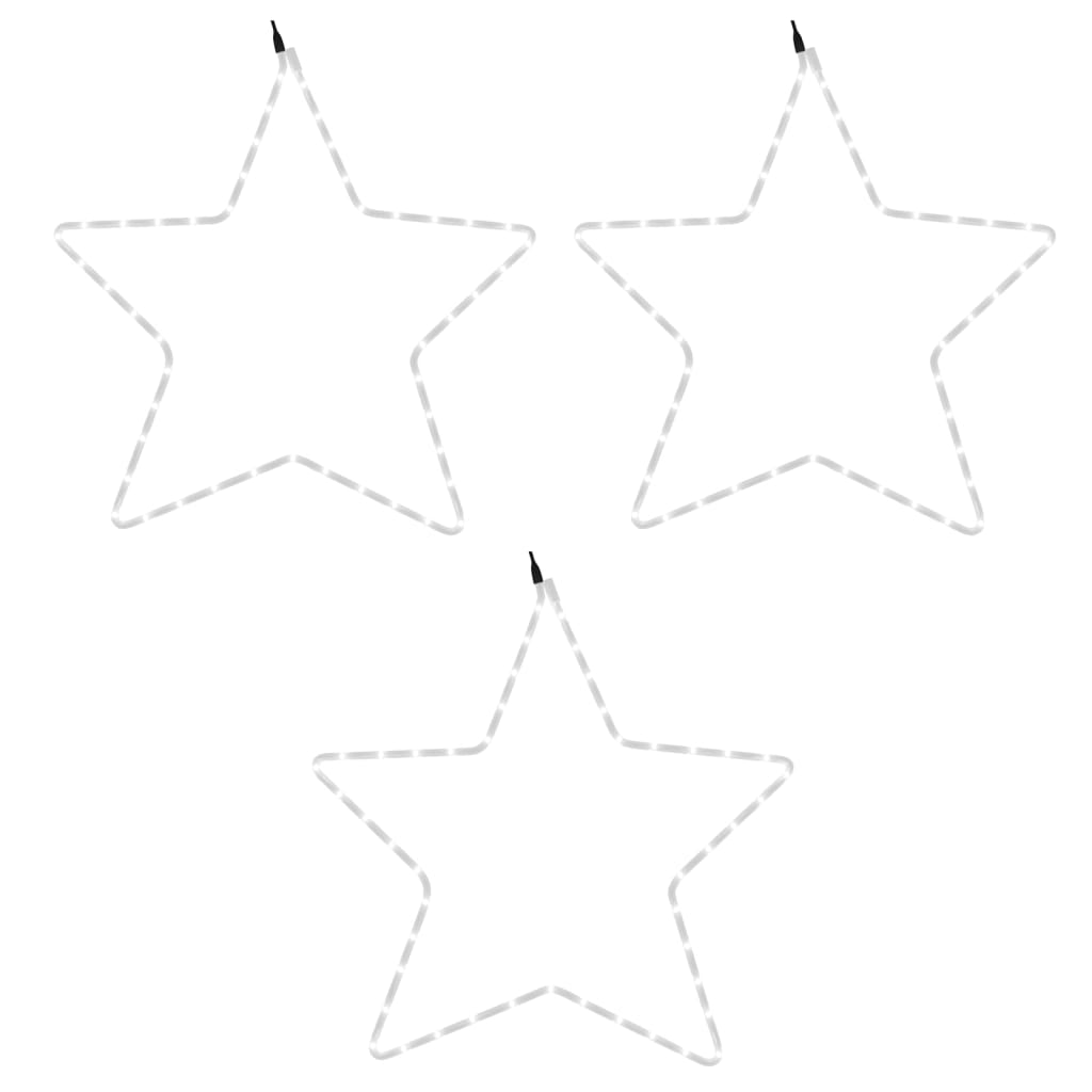 Коледни фигури звезди с 48 светодиода 3 бр топло бяло 56 см