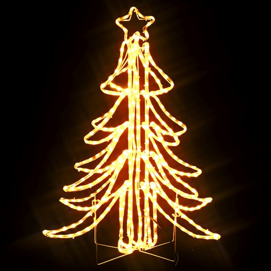 LED сгъваеми фигури коледни елхи, 3 бр, топло бяло, 87x87x93 см