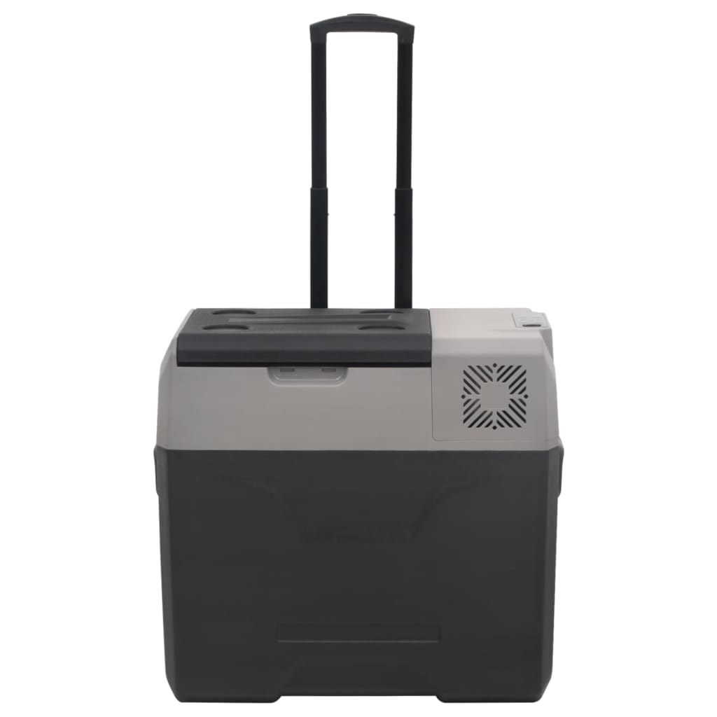 Хладилна кутия с колелца и адаптер черно/сиво 30 л полипропилен