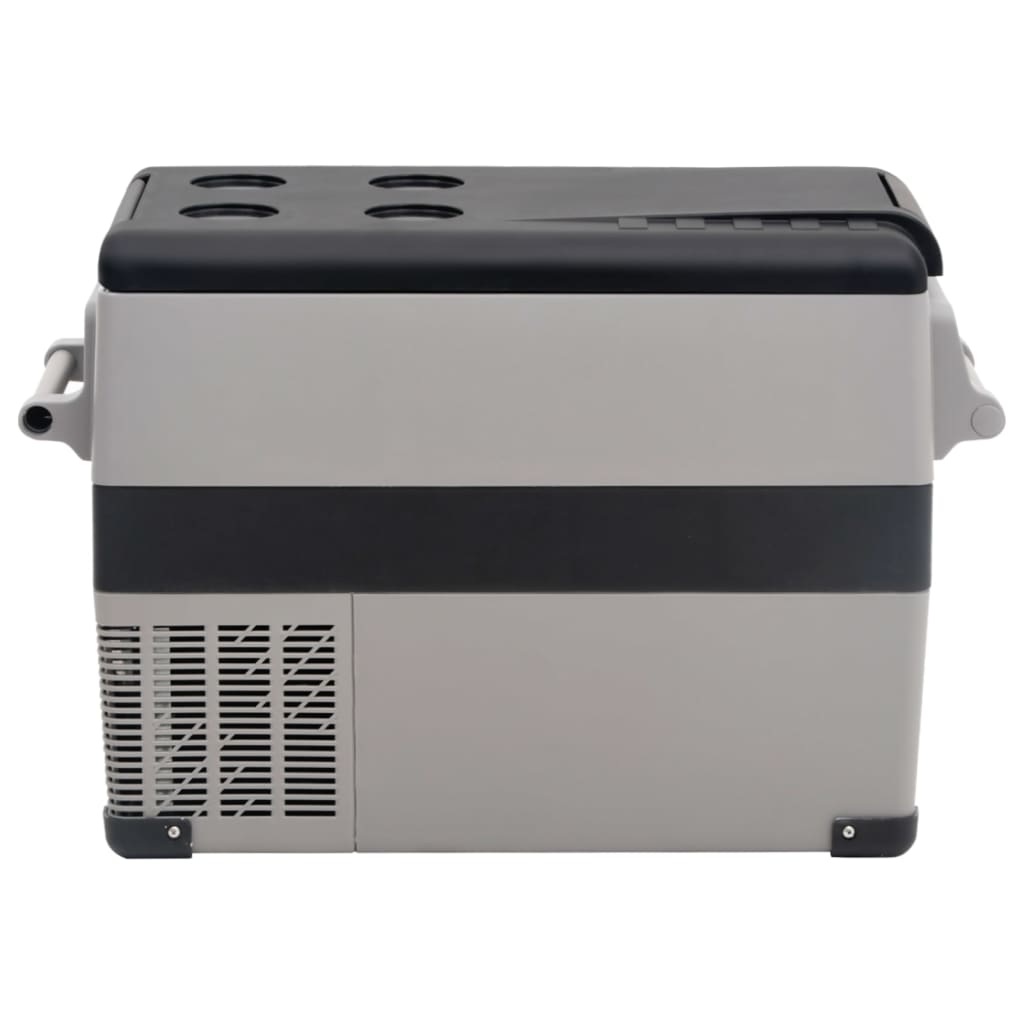 Хладилна кутия с дръжка и адаптер черно и сиво 45 л PP и PE