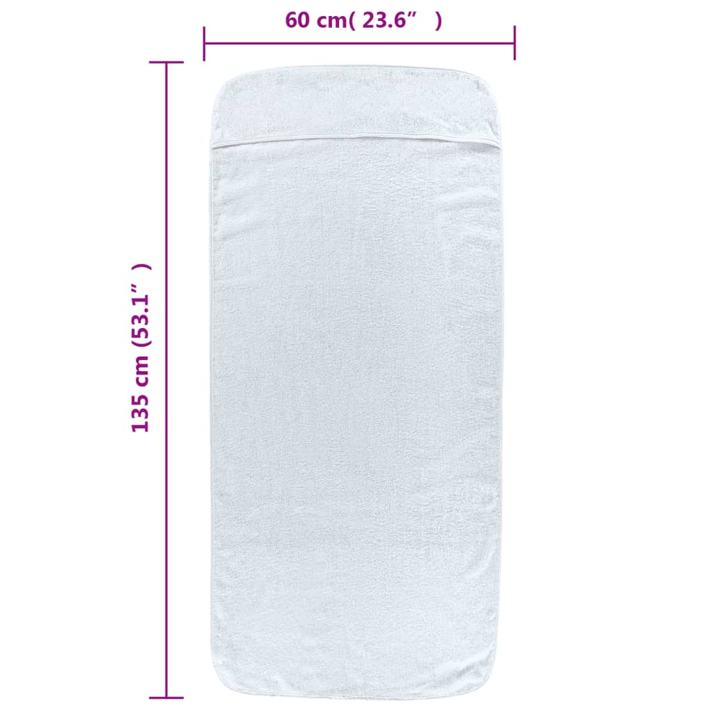 Плажни кърпи 4 бр бели 60x135 см текстил 400 GSM