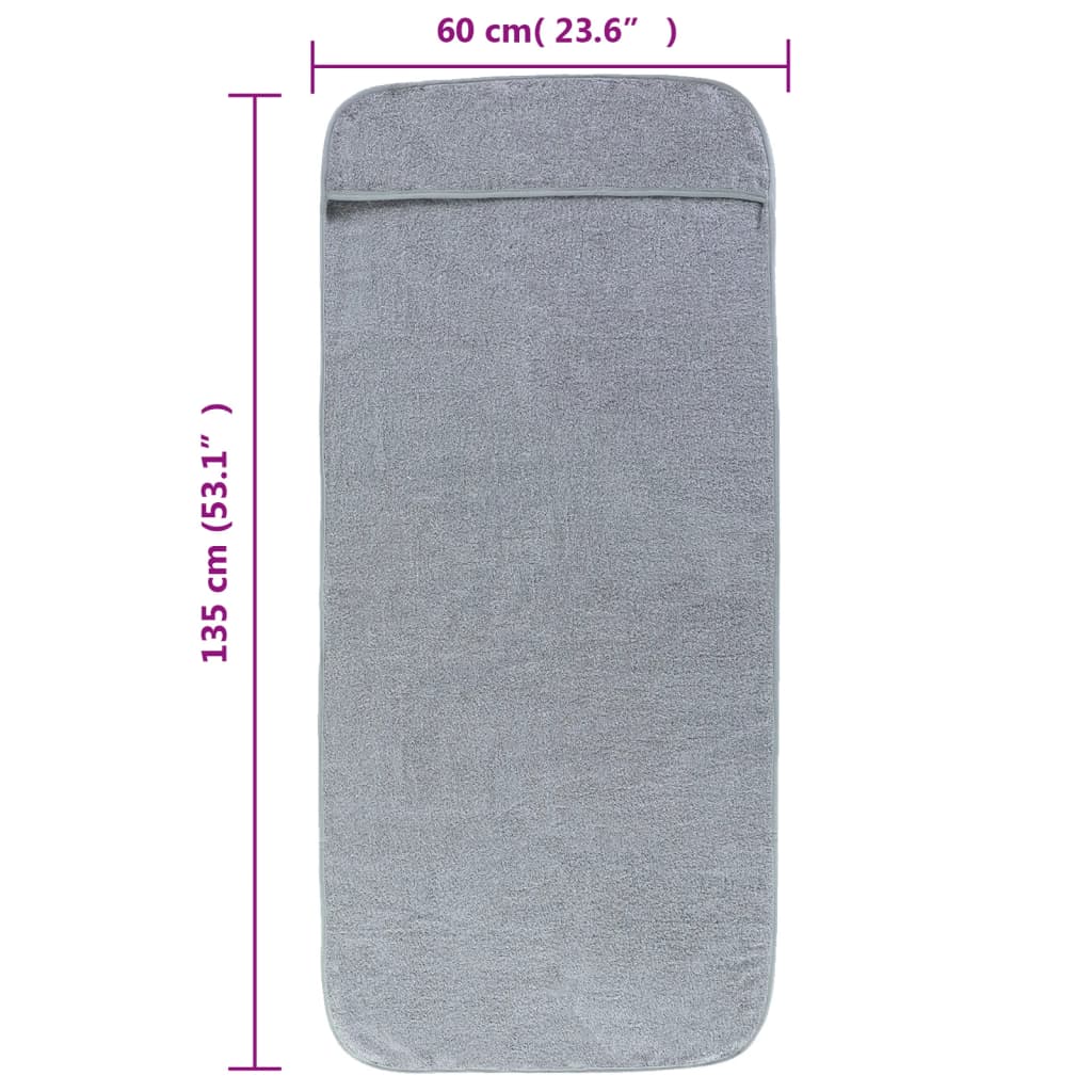 Плажни кърпи 4 бр сиви 60x135 см текстил 400 GSM