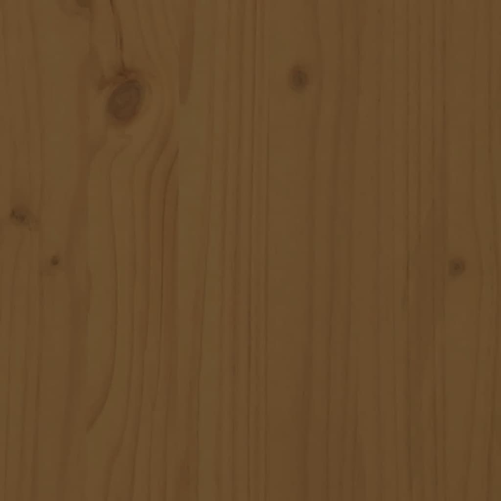 Шезлонги, 2 бр, с маса, меденокафяви, борово дърво масив
