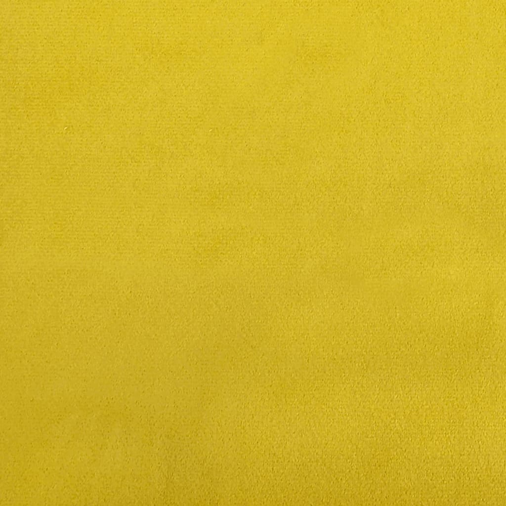 Г-образно разтегателно канапе жълто 255x140x70 см кадифе