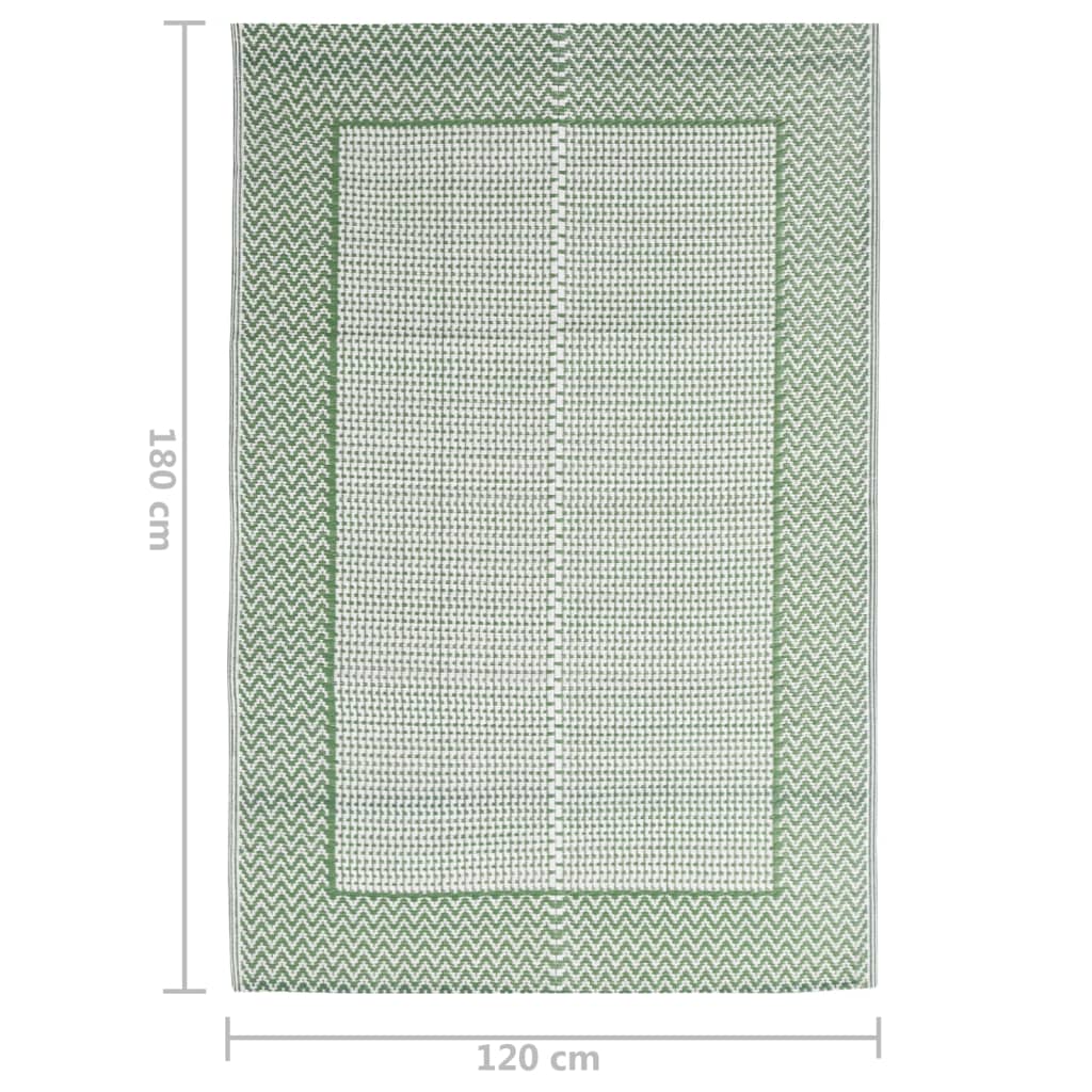 Килим за открито, зелен, 120x180 см, PP