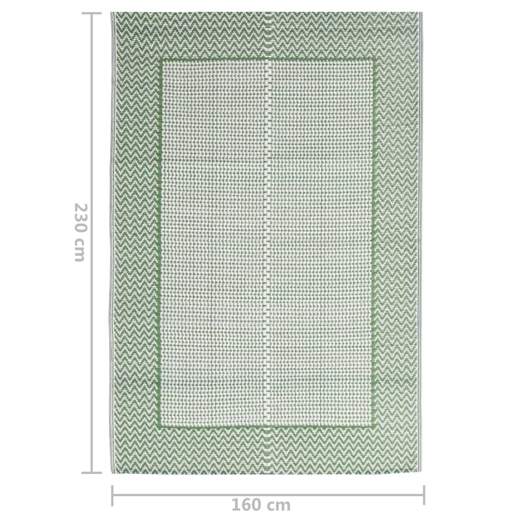 Килим за открито, зелен, 160x230 см, PP