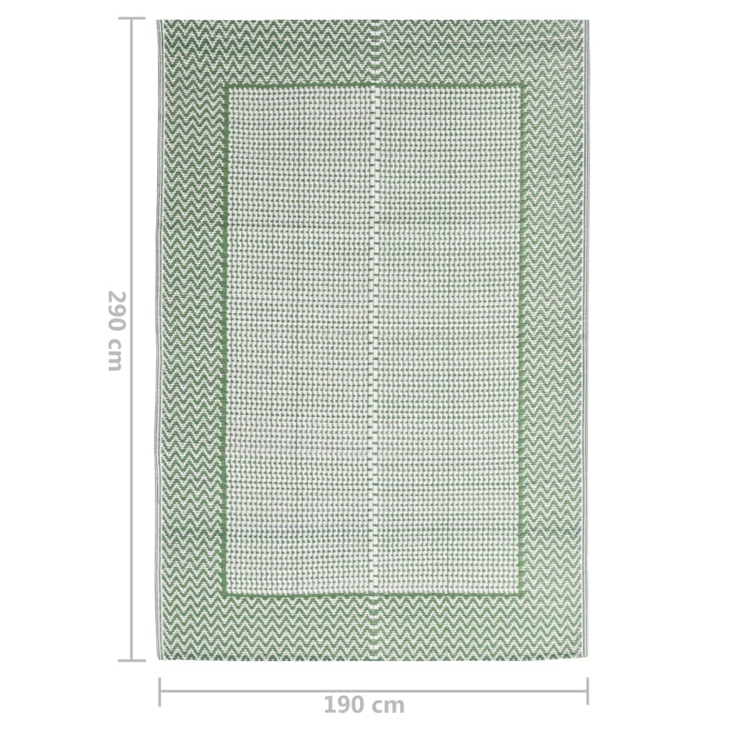 Килим за открито, зелен, 190x290 см, PP