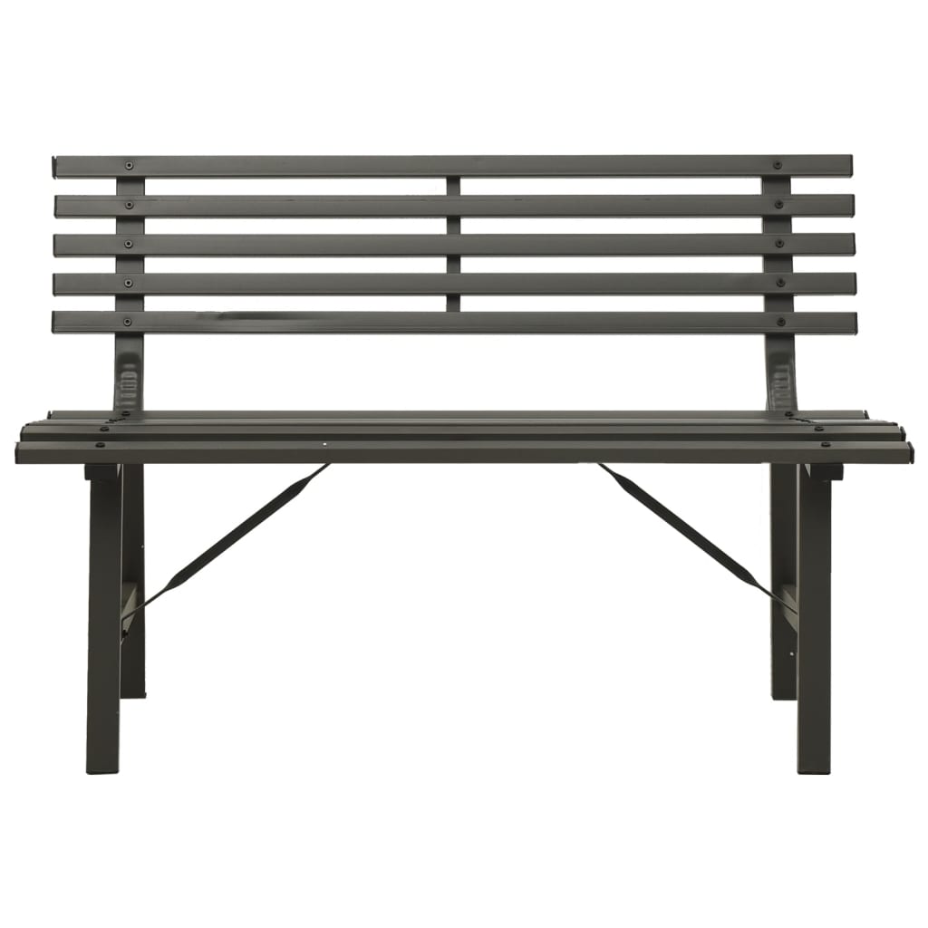 Градинска пейка, 110 см, стомана, черна