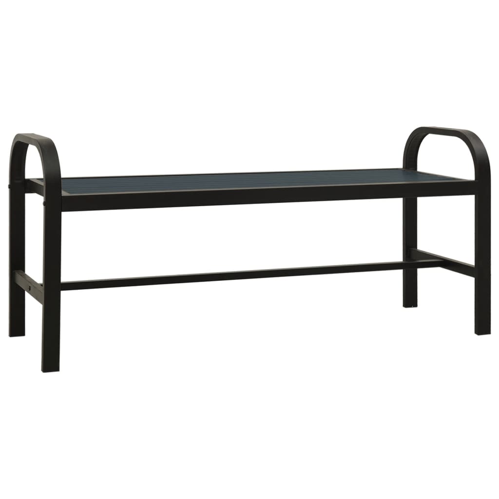 Градинска пейка, 124,5 см, стомана и WPC, черна