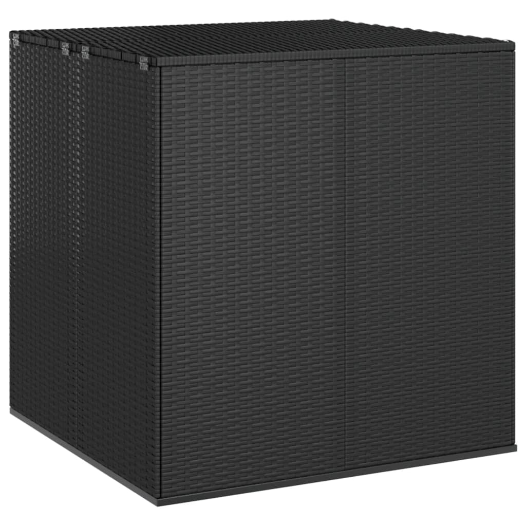 Кутия за градински възглавници PE Ратан 100x97,5x104 см черна