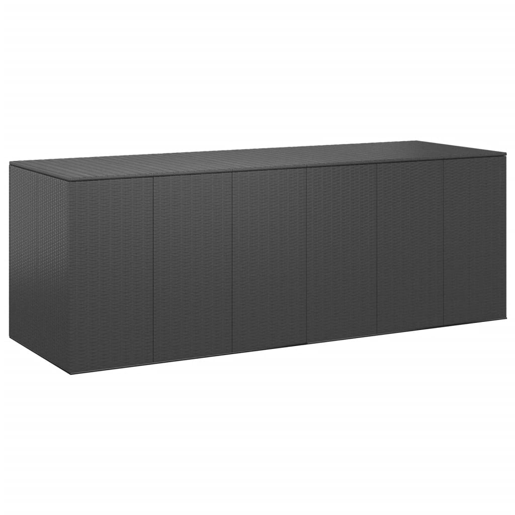 Кутия за градински възглавници PE ратан 291x100,5x104 см черна
