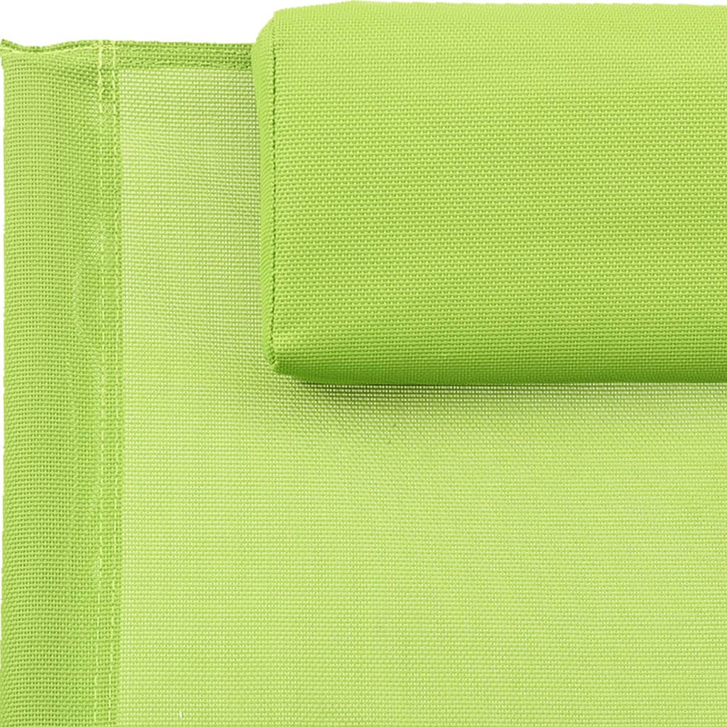 Шезлонг с възглавница, стомана и textilene, зелен