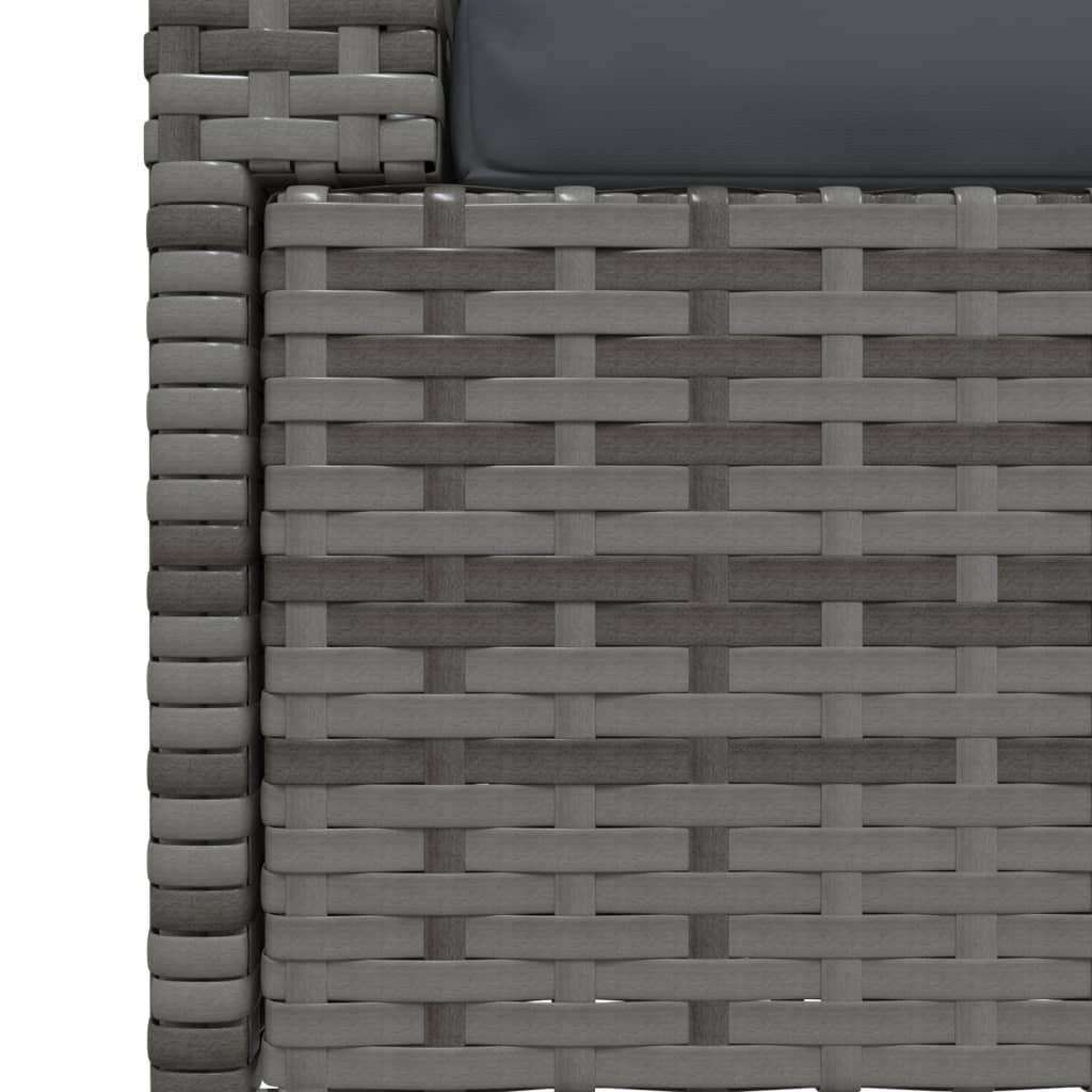 2-местен диван с възглавници, сив, полиратан