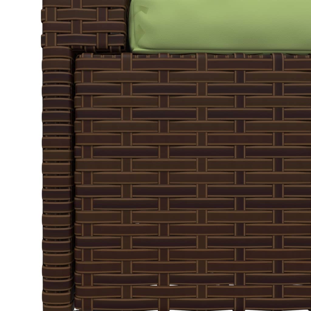 2-местен диван с възглавници, кафяв, полиратан