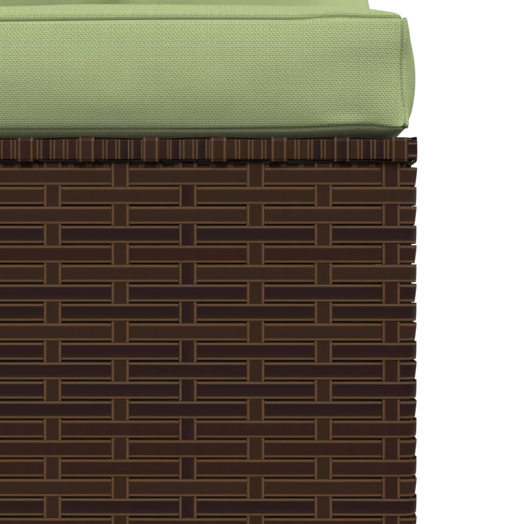 Градински комплект с възглавници, 4 части, кафяв, полиратан