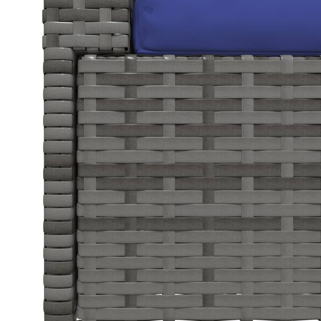 2-местен диван с възглавници, сив, полиратан