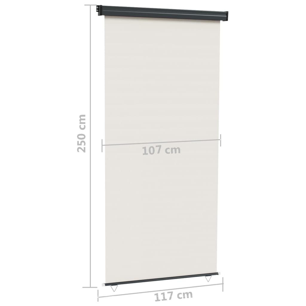Вертикална тента за балкон, 117x250 см, кремава