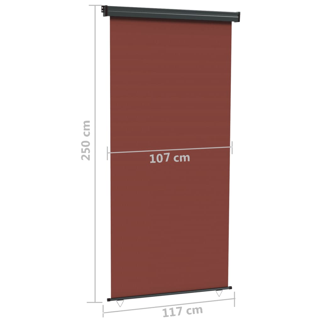Вертикална тента за балкон, 117x250 см, кафява